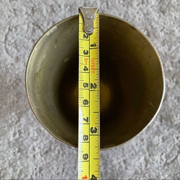 Vintage Brass Goblet with Floral Etchings - Picture 10 of 10